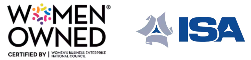 Women Owned and ISA logos